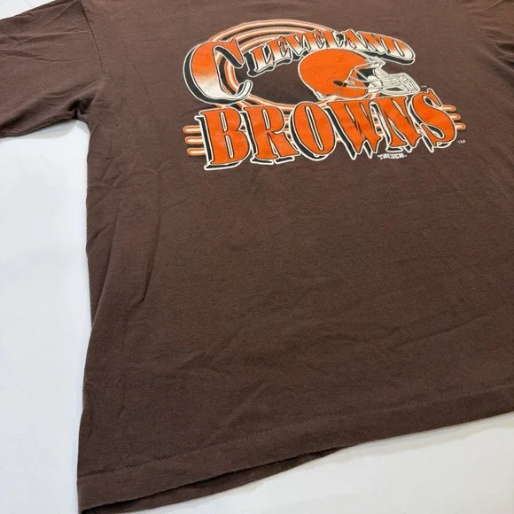 Cleveland Browns Trench T-Shirt Mens XL NFL Football Graphic Tee VINTAGE 1990's - Picture 5 of 14